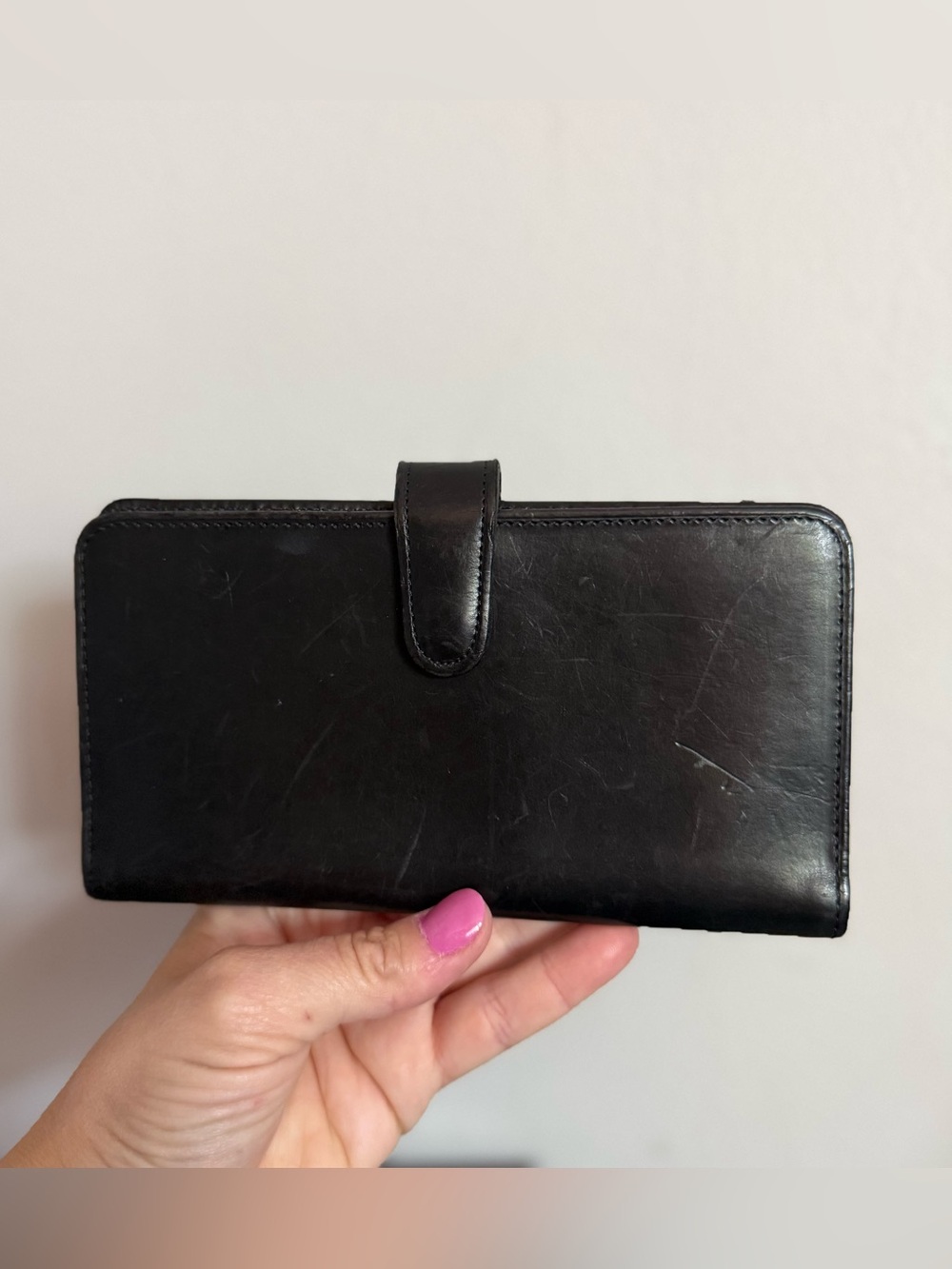 Coach Vintage Wallet Fold Open Several Pockets For Cards Black Leather Wallet